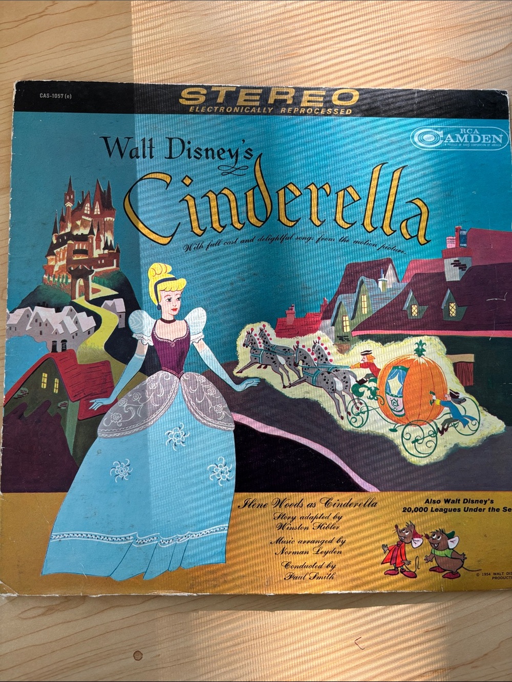 Vintage Walt Disney's Cinderella 12" Black Vinyl LP Mono 1965 CAL-1067